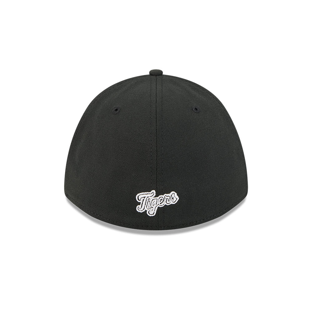 Detroit Tigers M-Crown 39Thirty Black/White Flex Fit Hat Official Team Hat Sports Fan Cap Official NFL Team Hat Football Fan Cap