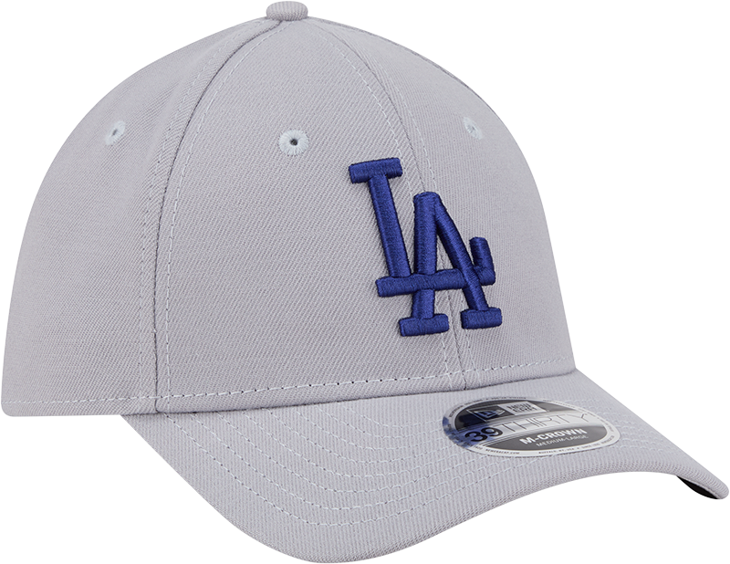Los Angeles Dodgers New Era M-Crown 39Thirty Gray Flex Fit Hat Official Team Hat Sports Fan Cap Official NFL Team Hat Football Fan Cap