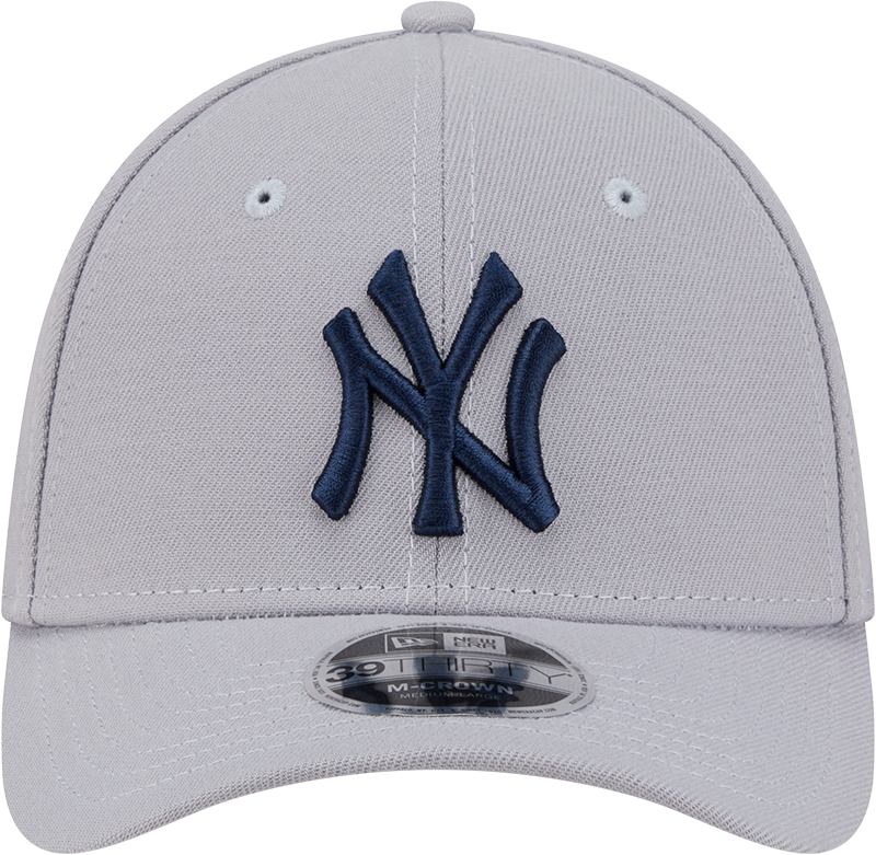 New York Yankees New Era M-Crown 39Thirty Gray Flex Fit Hat Official Team Hat Sports Fan Cap Official NFL Team Hat Football Fan Cap