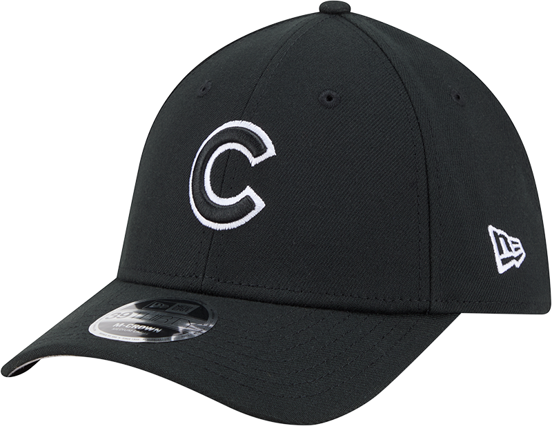 Chicago Cubs New Era M-Crown 39Thirty Black/White Flex Fit Hat Official Team Hat Sports Fan Cap Official NFL Team Hat Football Fan Cap