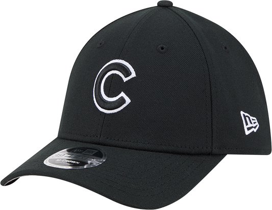 Chicago Cubs New Era M-Crown 39Thirty Black/White Flex Fit Hat Official Team Hat Sports Fan Cap Official NFL Team Hat Football Fan Cap