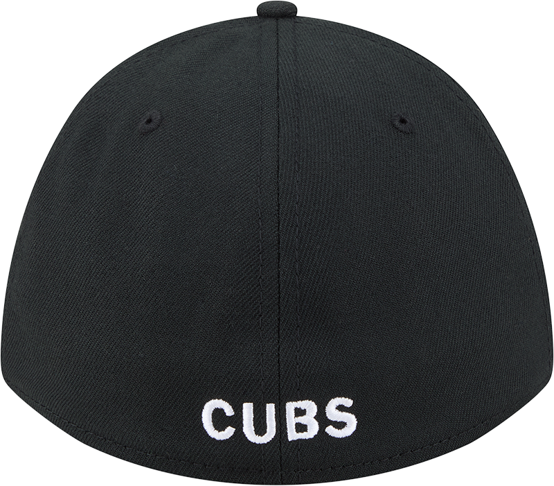 Chicago Cubs New Era M-Crown 39Thirty Black/White Flex Fit Hat Official Team Hat Sports Fan Cap Official NFL Team Hat Football Fan Cap