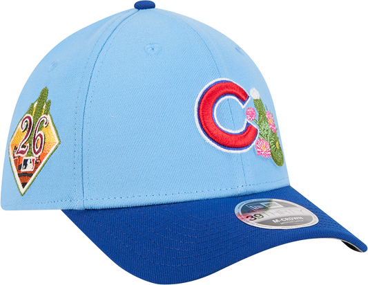 Chicago Cubs New Era 2026 Spring Training M-Crown 39Thirty Player Replica Blue Flex Fit Hat Official Team Hat Sports Fan Cap Official NFL Team Hat Football Fan Cap