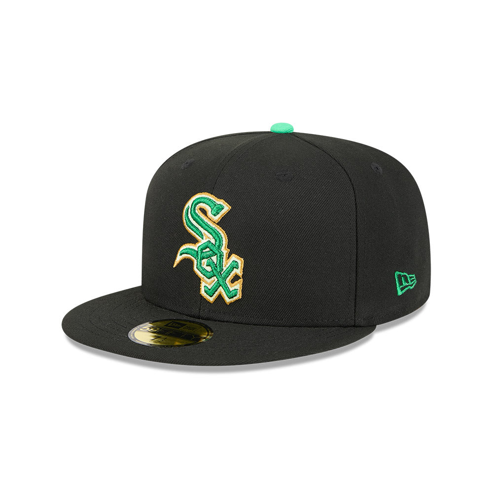 Men's Chicago White Sox New Era Black 2026 St. Patrick's Day Authentic Collection On-Field 59FIFTY Fitted Hat Official Team Hat Sports Fan Cap Official NFL Team Hat Football Fan Cap