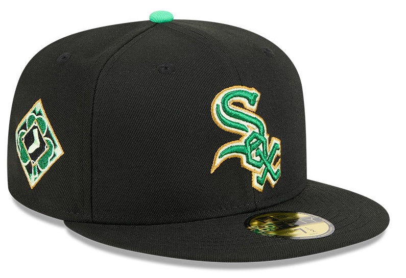 Men's Chicago White Sox New Era Black 2026 St. Patrick's Day Authentic Collection On-Field 59FIFTY Fitted Hat Official Team Hat Sports Fan Cap Official NFL Team Hat Football Fan Cap