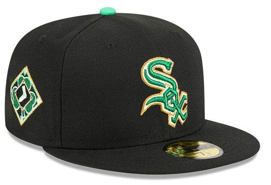 Men's Chicago White Sox New Era Black 2026 St. Patrick's Day Authentic Collection On-Field 59FIFTY Fitted Hat Official Team Hat Sports Fan Cap Official NFL Team Hat Football Fan Cap