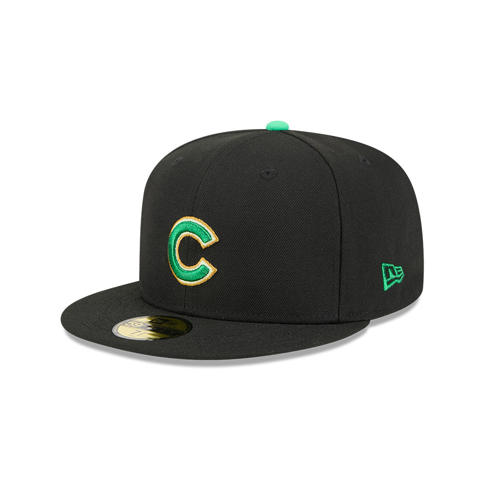 Men's Chicago Cubs New Era Black 2026 St. Patrick's Day Authentic Collection On-Field 59FIFTY Fitted Hat Official Team Hat Sports Fan Cap Official NFL Team Hat Football Fan Cap