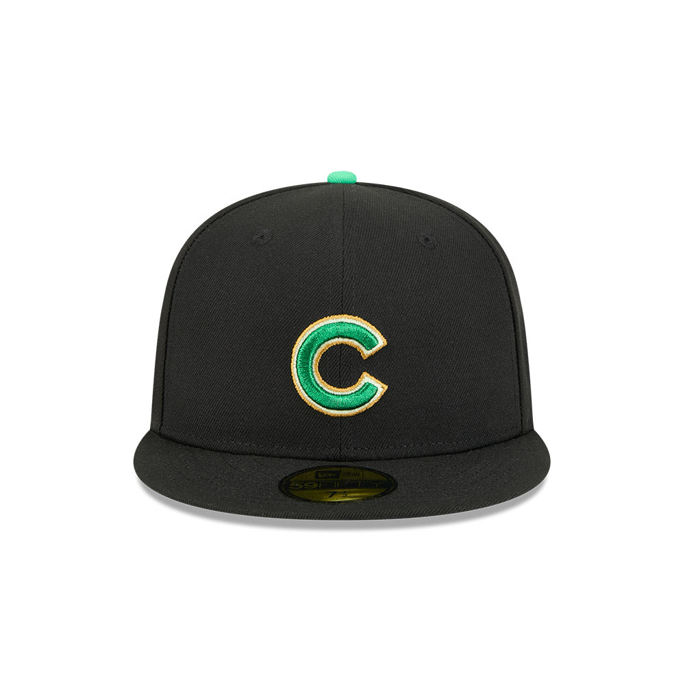 Men's Chicago Cubs New Era Black 2026 St. Patrick's Day Authentic Collection On-Field 59FIFTY Fitted Hat Official Team Hat Sports Fan Cap Official NFL Team Hat Football Fan Cap