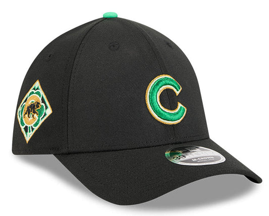 Chicago Cubs New Era M-Crown 39Thirty St. Patrick's Day Flex Fit Hat Official Team Hat Sports Fan Cap Official NFL Team Hat Football Fan Cap