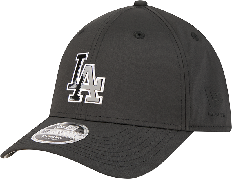 Los Angeles Dodgers New Era M-Crown 39Thirty Metallic Black Performance Flex Fit Hat Official Team Hat Sports Fan Cap Official NFL Team Hat Football Fan Cap