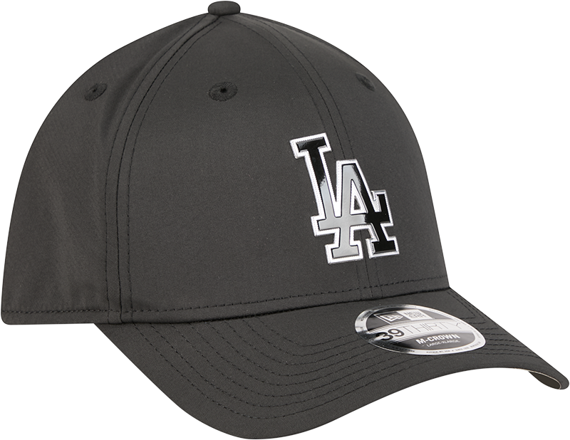 Los Angeles Dodgers New Era M-Crown 39Thirty Metallic Black Performance Flex Fit Hat Official Team Hat Sports Fan Cap Official NFL Team Hat Football Fan Cap
