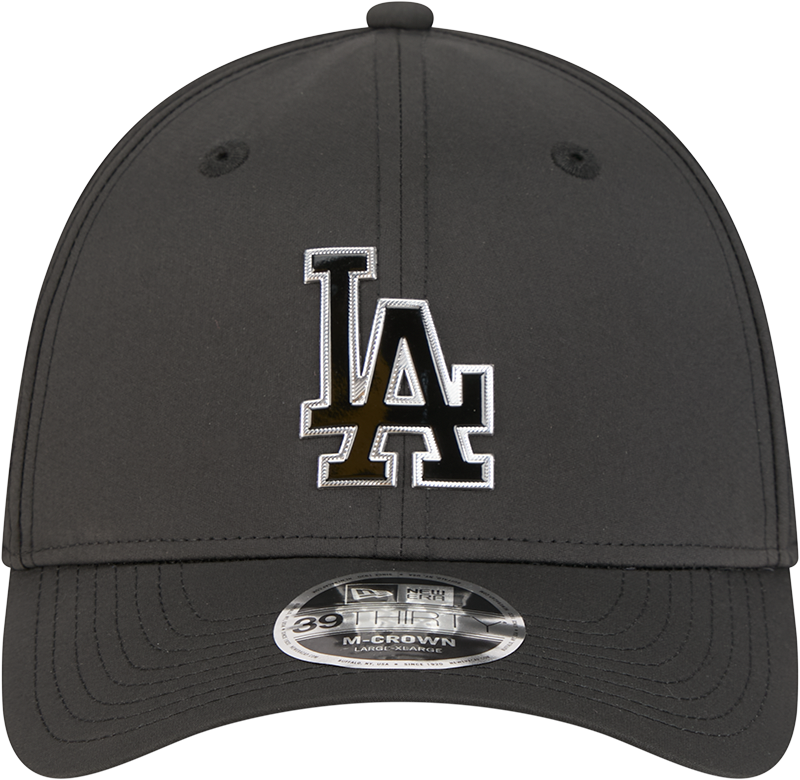 Los Angeles Dodgers New Era M-Crown 39Thirty Metallic Black Performance Flex Fit Hat Official Team Hat Sports Fan Cap Official NFL Team Hat Football Fan Cap