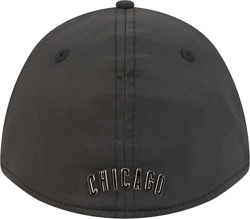 Chicago Cubs New Era M-Crown 39Thirty Metallic Black Performance Flex Fit Hat Official Team Hat Sports Fan Cap Official NFL Team Hat Football Fan Cap