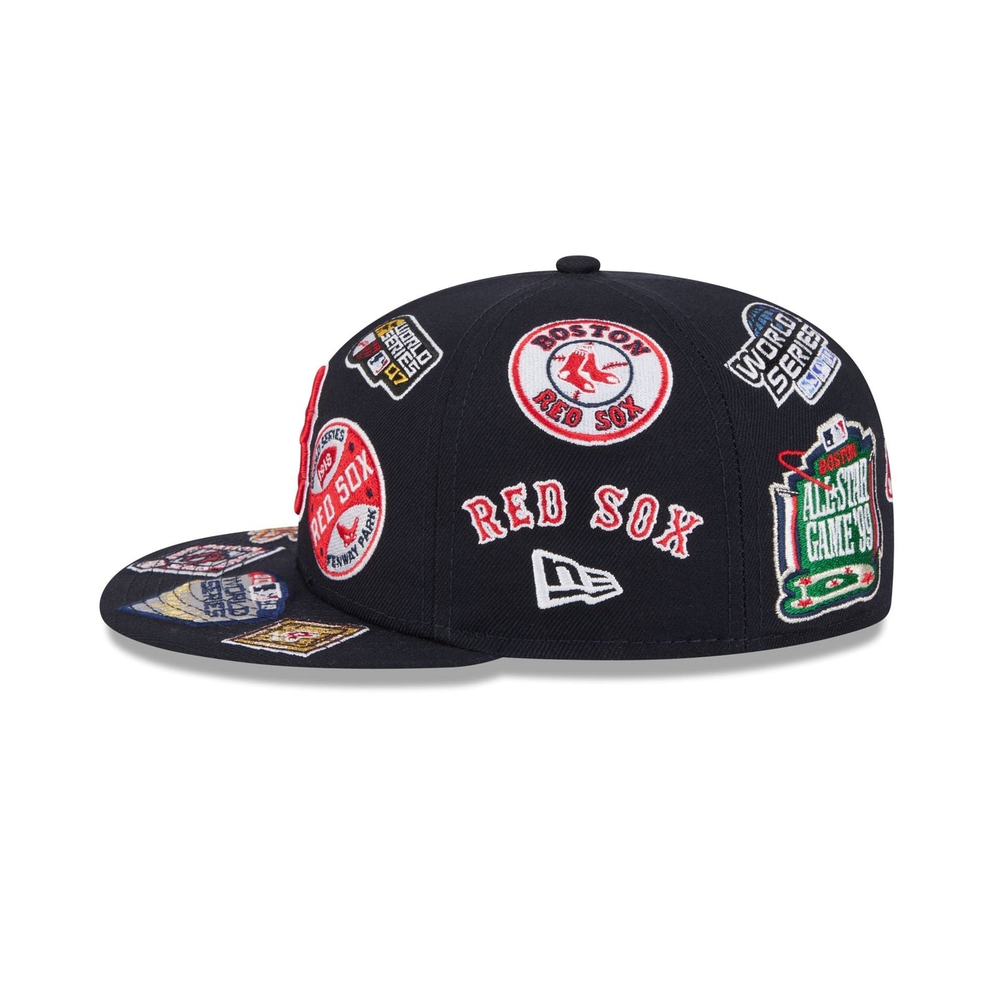 Boston Red Sox MLB All Over Patch 59FIFTY New Era Official Team Hat Sports Fan Cap Official NFL Team Hat Football Fan Cap