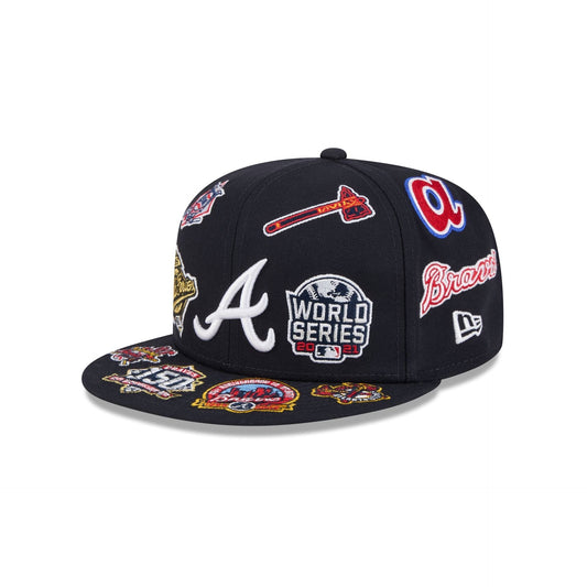 Atlanta Braves MLB All Over Patch 59FIFTY Fitted New Era Official Team Hat Sports Fan Cap Official NFL Team Hat Football Fan Cap