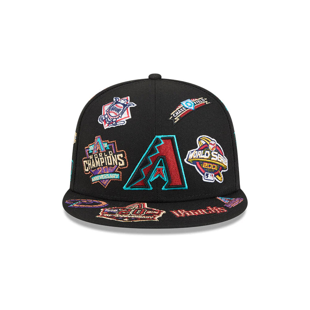Arizona Diamondbacks MLB All Over Patch 59FIFTY Fitted New Era Official Team Hat Sports Fan Cap Official NFL Team Hat Football Fan Cap