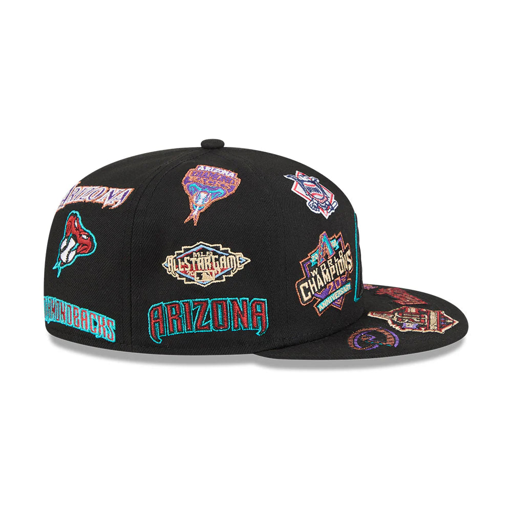 Arizona Diamondbacks MLB All Over Patch 59FIFTY Fitted New Era Official Team Hat Sports Fan Cap Official NFL Team Hat Football Fan Cap