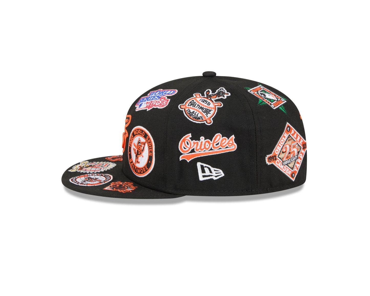 Baltimore Orioles MLB All Over Patch 59FIFTY Fitted New Era Official Team Hat Sports Fan Cap Official NFL Team Hat Football Fan Cap