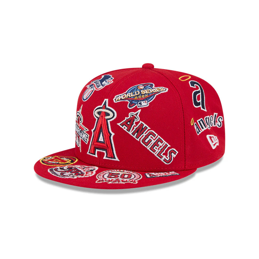 Anaheim Angels MLB All Over Patch 59FIFTY Fitted New Era Official Team Hat Sports Fan Cap Official NFL Team Hat Football Fan Cap