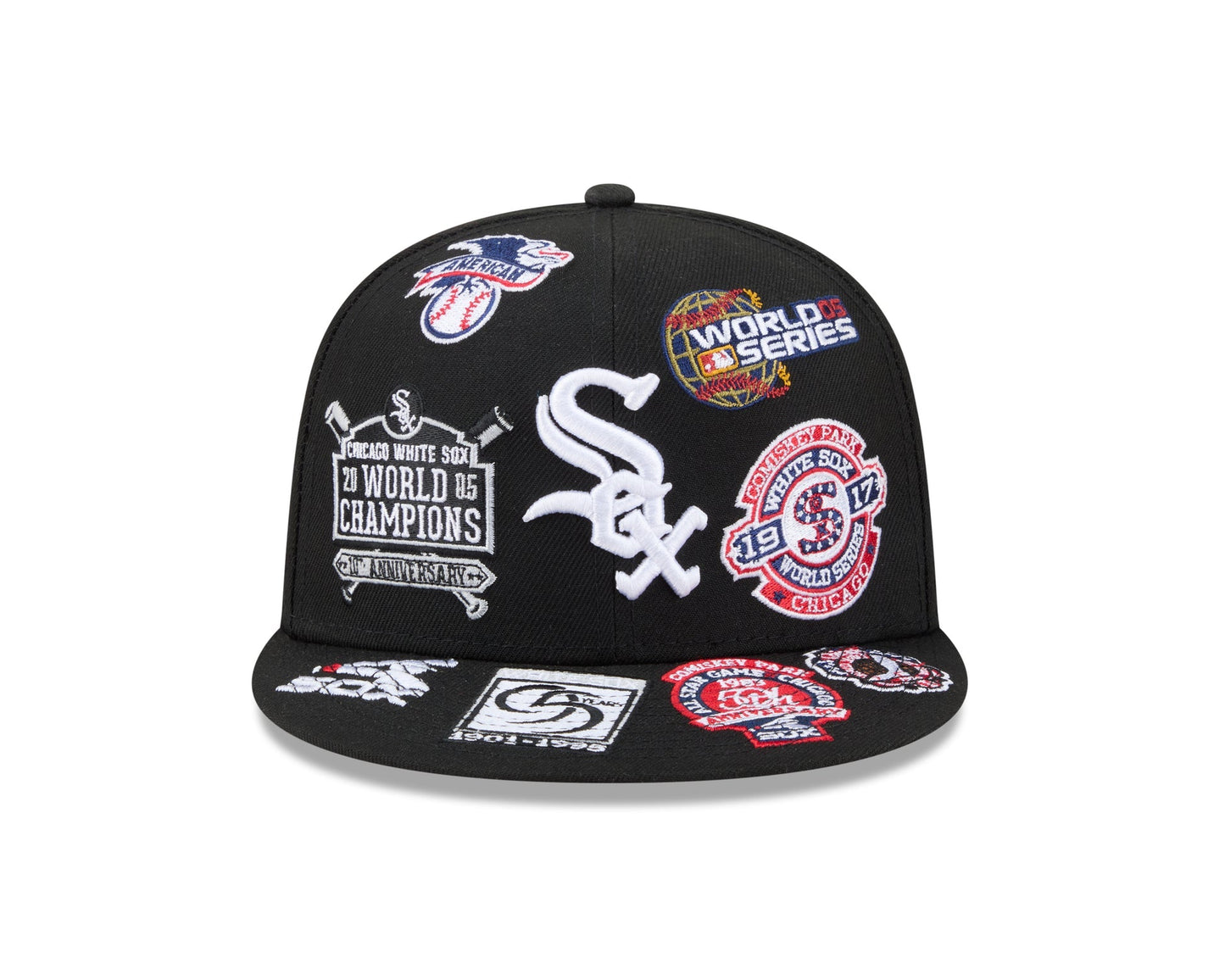 Chicago White Sox MLB All Over Patch 59FIFTY New Era Official Team Hat Sports Fan Cap Official NFL Team Hat Football Fan Cap