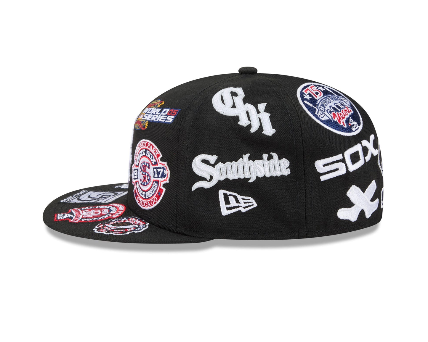 Chicago White Sox MLB All Over Patch 59FIFTY New Era Official Team Hat Sports Fan Cap Official NFL Team Hat Football Fan Cap