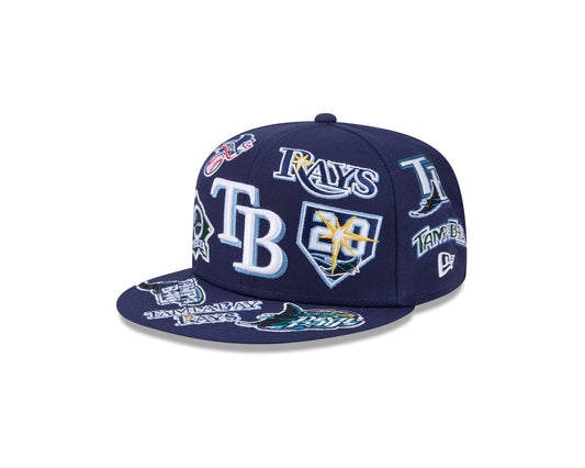 Tampa Bay Rays MLB All Over Patch 59FIFTY Fitted New Era Official Team Hat Sports Fan Cap Official NFL Team Hat Football Fan Cap