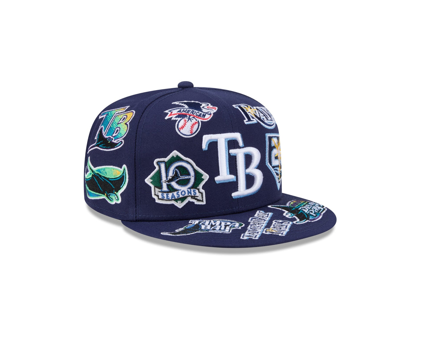 Tampa Bay Rays MLB All Over Patch 59FIFTY Fitted New Era Official Team Hat Sports Fan Cap Official NFL Team Hat Football Fan Cap