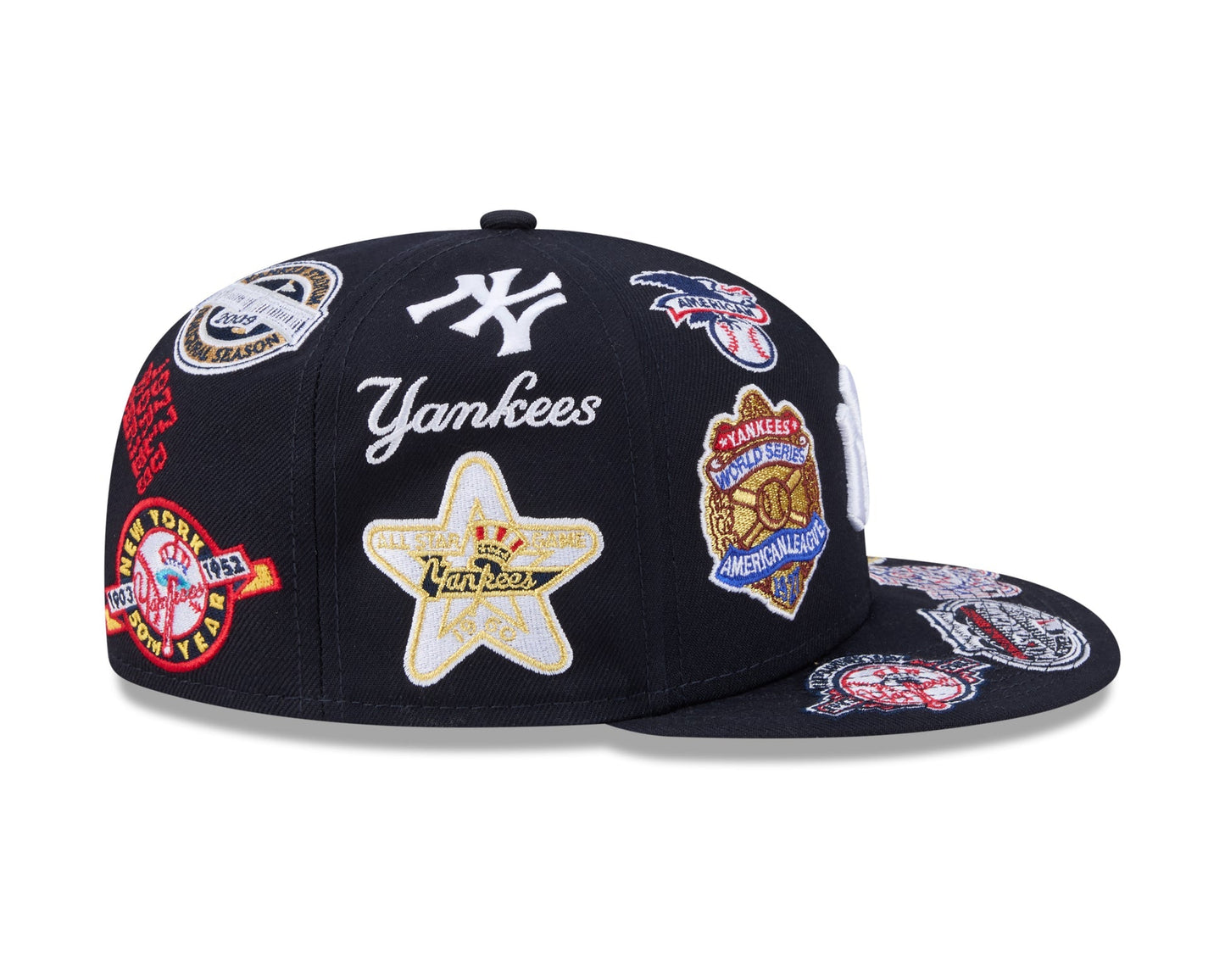 New York Yankees MLB All Over Patch 59FIFTY New Era Official Team Hat Sports Fan Cap Official NFL Team Hat Football Fan Cap