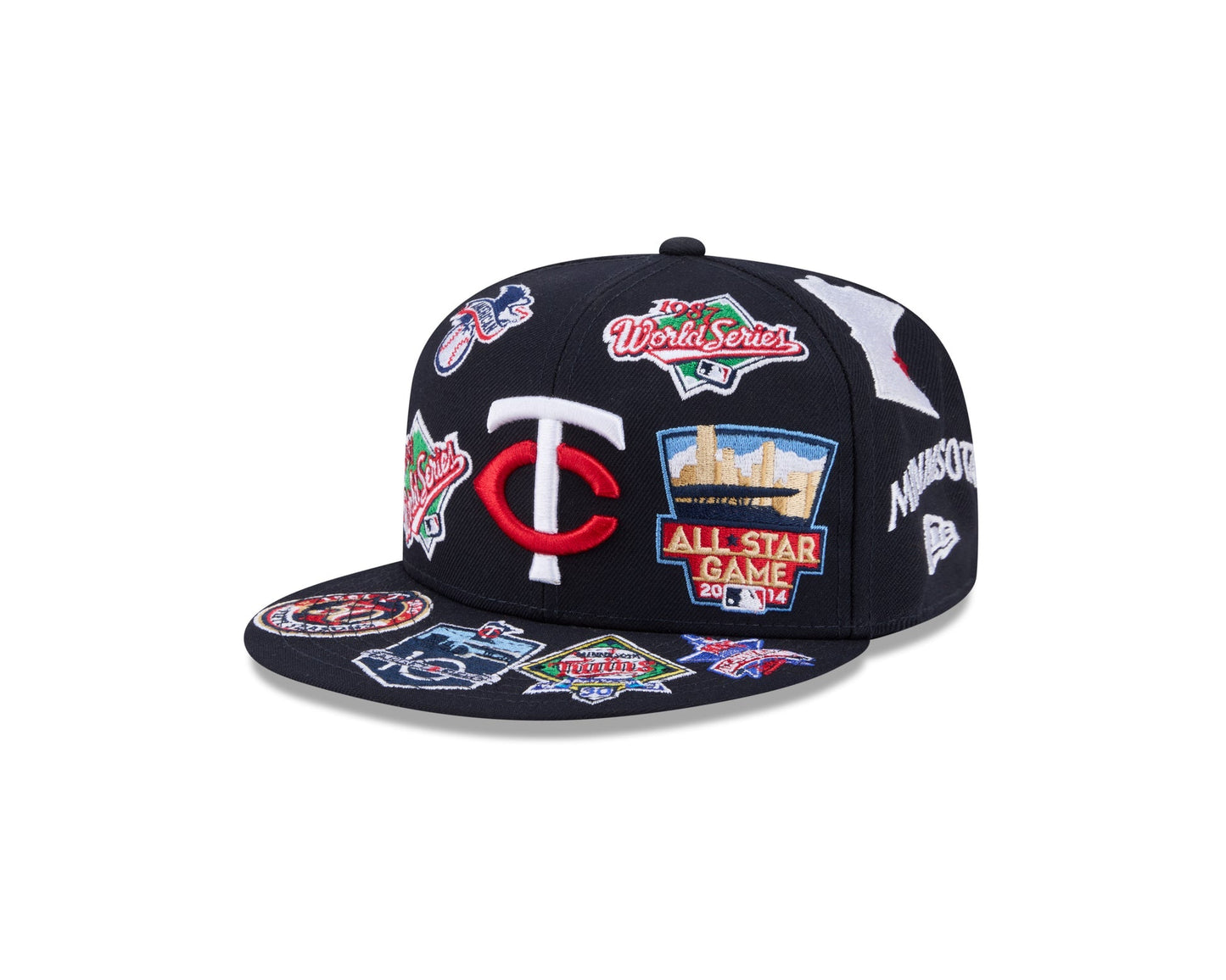 Minnesota Twins MLB All Over Patch 59FIFTY Fitted New Era Official Team Hat Sports Fan Cap Official NFL Team Hat Football Fan Cap