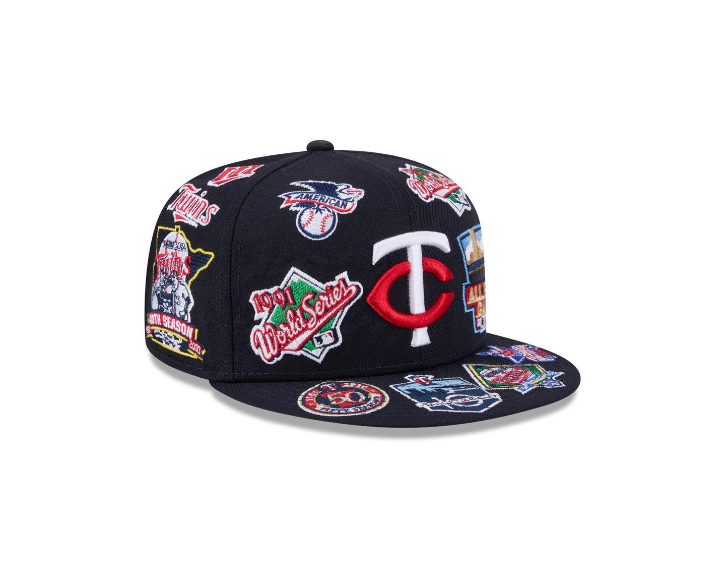 Minnesota Twins MLB All Over Patch 59FIFTY Fitted New Era Official Team Hat Sports Fan Cap Official NFL Team Hat Football Fan Cap