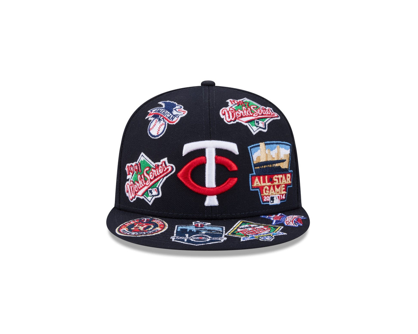 Minnesota Twins MLB All Over Patch 59FIFTY Fitted New Era Official Team Hat Sports Fan Cap Official NFL Team Hat Football Fan Cap