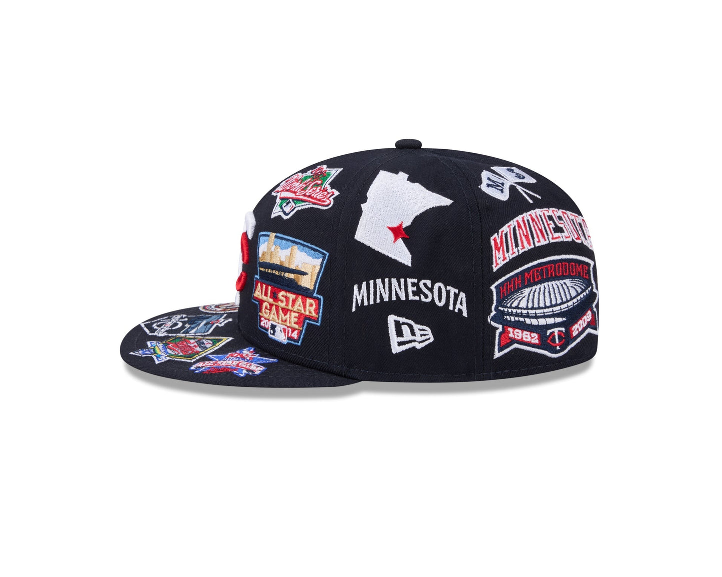 Minnesota Twins MLB All Over Patch 59FIFTY Fitted New Era Official Team Hat Sports Fan Cap Official NFL Team Hat Football Fan Cap