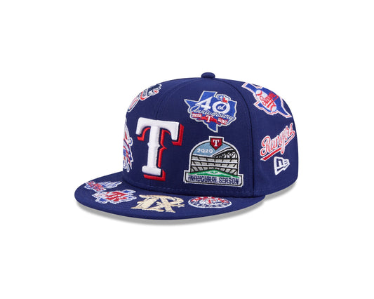 Texas Rangers MLB All Over Patch 59FIFTY Fitted New Era Official Team Hat Sports Fan Cap Official NFL Team Hat Football Fan Cap
