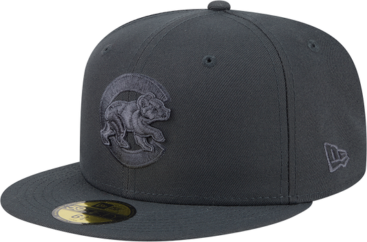Chicago Cubs Storm Gray Walking Bear Logo 59FIFTY Fitted Cap By New Era Official Team Hat Sports Fan Cap Official NFL Team Hat Football Fan Cap