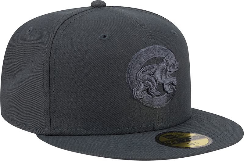 Chicago Cubs Storm Gray Walking Bear Logo 59FIFTY Fitted Cap By New Era Official Team Hat Sports Fan Cap Official NFL Team Hat Football Fan Cap