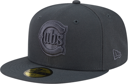 Chicago Cubs Storm Gray 2nd Alternate Logo 59FIFTY Fitted Cap By New Era Official Team Hat Sports Fan Cap Official NFL Team Hat Football Fan Cap