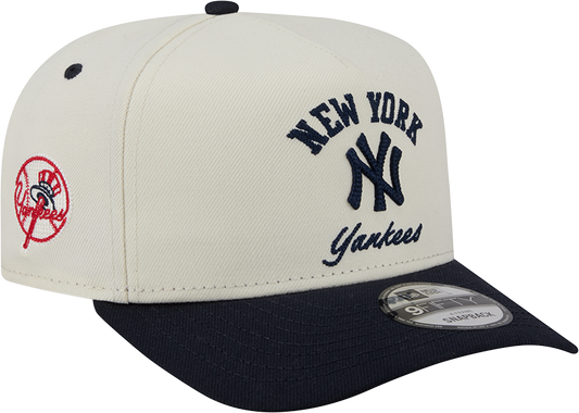 New York Yankees New Era Arched Ivory A-Frame 9FIFTY Snapback Hat Official Team Hat Sports Fan Cap Official NFL Team Hat Football Fan Cap