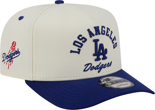 Los Angeles Dodgers New Era Arched Ivory A-Frame 9FIFTY Snapback Hat Official Team Hat Sports Fan Cap Official NFL Team Hat Football Fan Cap