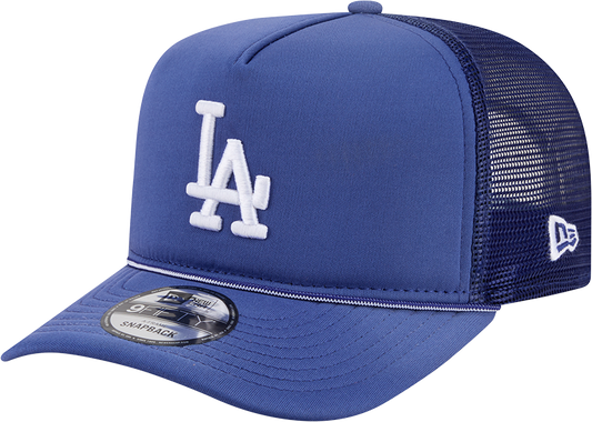 Los Angeles Dodgers New Era Blue Worn A-Frame 9FIFTY Trucker Snapback Hat Official Team Hat Sports Fan Cap Official NFL Team Hat Football Fan Cap