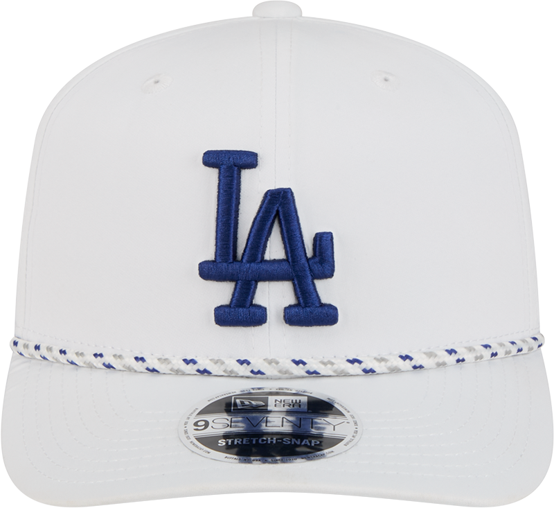 Los Angeles Dodgers New Era White Sport Rope 9SEVENTY Stretch Snap Adjustable Hat Official Team Hat Sports Fan Cap Official NFL Team Hat Football Fan Cap