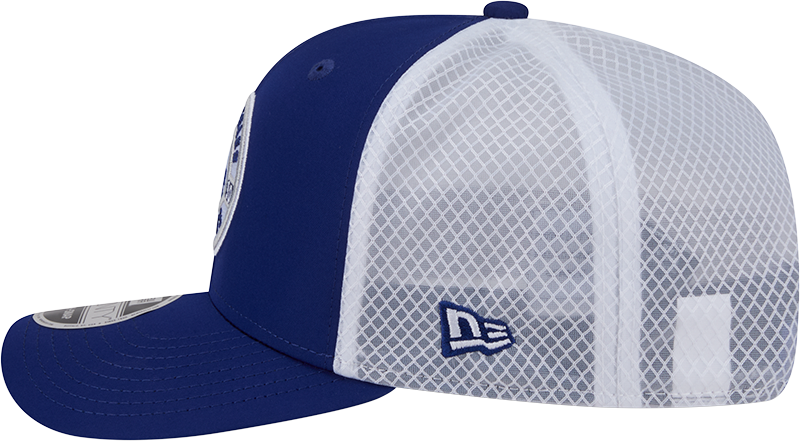 Men's Los Angeles Dodgers New Era Circle Patch 9SEVENTY Trucker Adjustable Hat Official Team Hat Sports Fan Cap Official NFL Team Hat Football Fan Cap