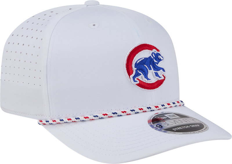 Chicago Cubs New Era White Sport Rope 9SEVENTY Stretch Snap Adjustable Hat-Walking Bear Official Team Hat Sports Fan Cap Official NFL Team Hat Football Fan Cap