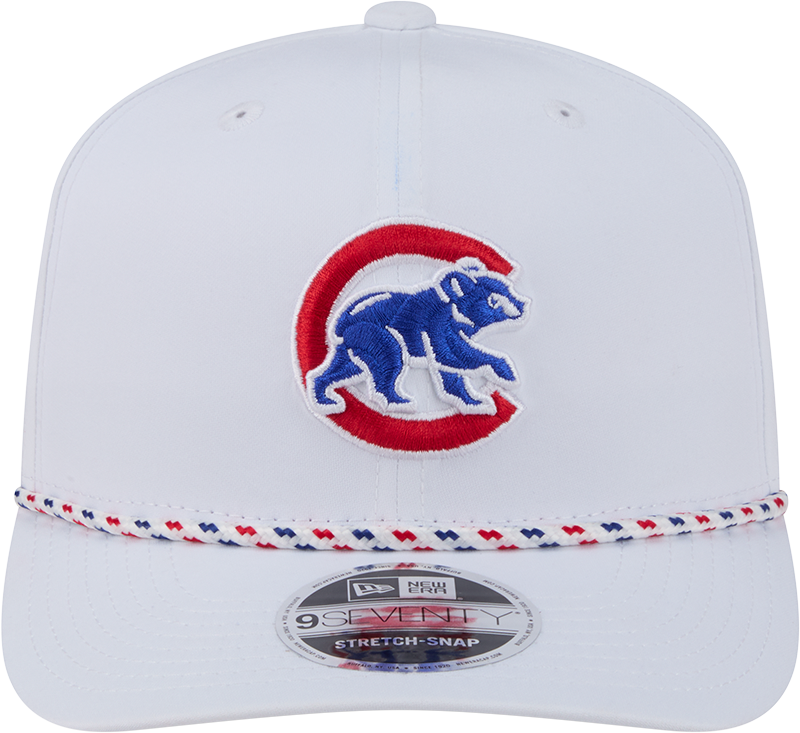Chicago Cubs New Era White Sport Rope 9SEVENTY Stretch Snap Adjustable Hat-Walking Bear Official Team Hat Sports Fan Cap Official NFL Team Hat Football Fan Cap