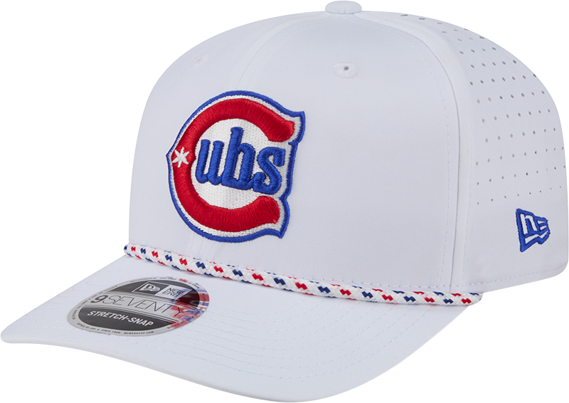 Chicago Cubs New Era 2nd Alternate White Sport Rope 9SEVENTY Stretch Snap Adjustable Hat Official Team Hat Sports Fan Cap Official NFL Team Hat Football Fan Cap
