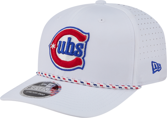 Chicago Cubs New Era 2nd Alternate White Sport Rope 9SEVENTY Stretch Snap Adjustable Hat Official Team Hat Sports Fan Cap Official NFL Team Hat Football Fan Cap