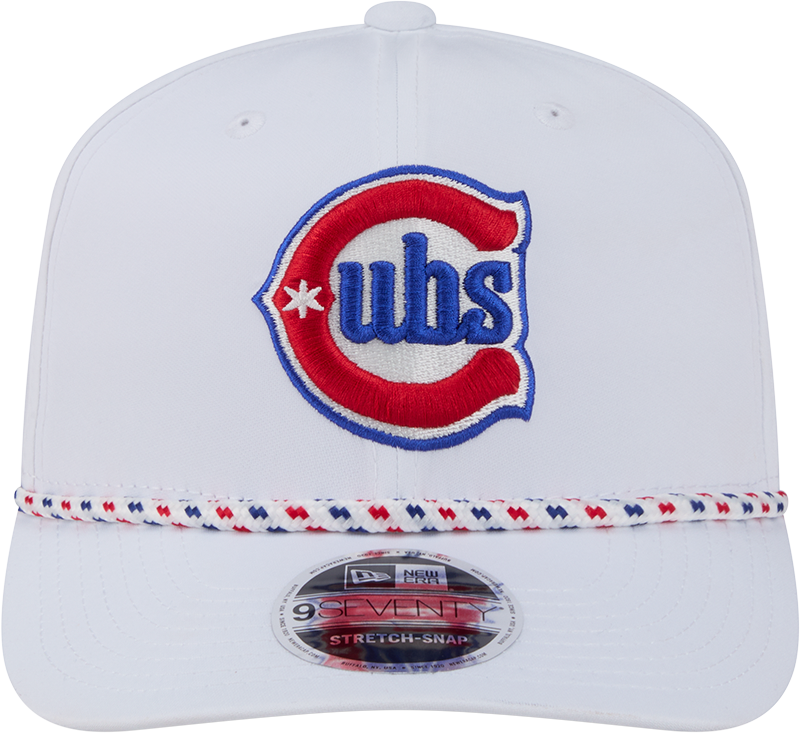 Chicago Cubs New Era 2nd Alternate White Sport Rope 9SEVENTY Stretch Snap Adjustable Hat Official Team Hat Sports Fan Cap Official NFL Team Hat Football Fan Cap