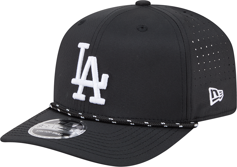 Men's Los Angeles Dodgers New Era Black Performance 9SEVENTY Sport Adjustable Hat Official Team Hat Sports Fan Cap Official NFL Team Hat Football Fan Cap