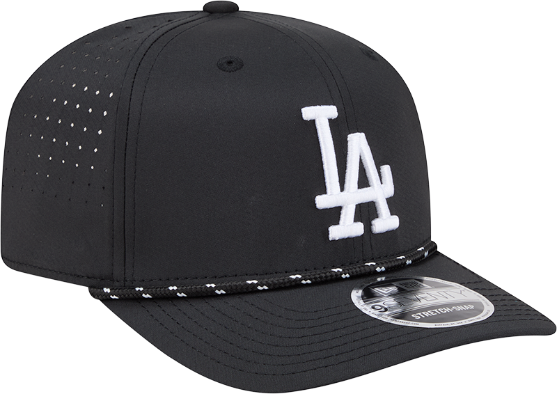 Men's Los Angeles Dodgers New Era Black Performance 9SEVENTY Sport Adjustable Hat Official Team Hat Sports Fan Cap Official NFL Team Hat Football Fan Cap