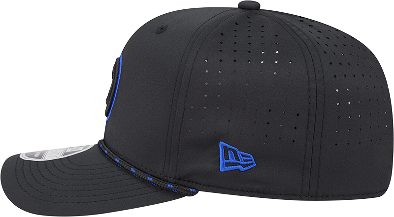 Chicago Cubs New Era Black Bullseye Sport Rope 9SEVENTY Stretch Snap Adjustable Hat Official Team Hat Sports Fan Cap Official NFL Team Hat Football Fan Cap