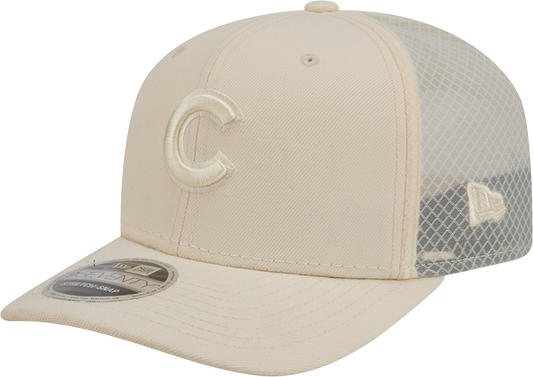 Men's Chicago Cubs New Era Light Beige Color Pack 9SEVENTY Trucker Adjustable Hat Official Team Hat Sports Fan Cap Official NFL Team Hat Football Fan Cap